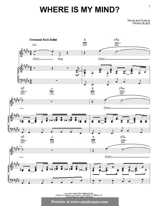 Where is my mind tabs. Where is my Mind Maxence Cyrin Ноты для фортепиано. Pixies where is my Mind Ноты для фортепиано. Pixies where is my Mind Ноты. Ноты where is my Mind пианино.