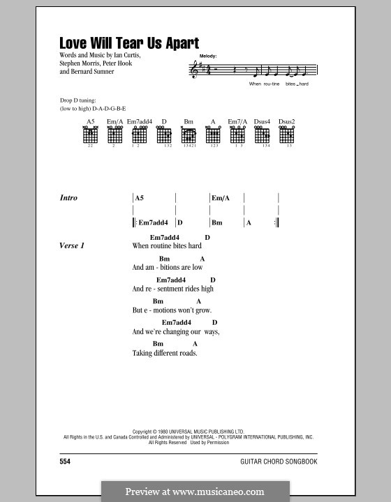 Love Will Tear Us Apart (Joy Division): Текст, аккорды by Bernard Sumner, I...