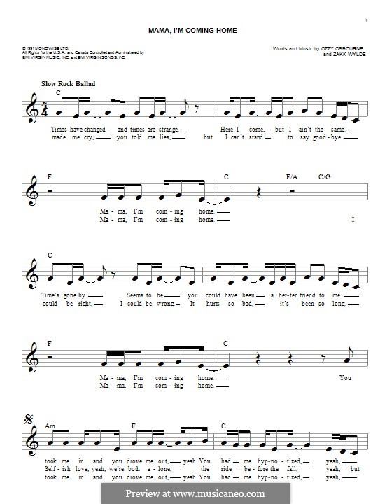 Mama i coming home ozzy. Ozzy Osbourne mama i'm coming Home Ноты. Mama im coming Home Ноты. Барабанные Ноты Оззи Осборн. Ozzy Osbourne mama i'm coming Home аккорды.
