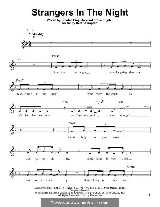 Текст песни strangers. Strangers in the Night Frank Sinatra Ноты. Ноты Фрэнк Синатра strangers in the Night. Strangers in the Night Ноты для трубы. Strangers in the Night Ноты.