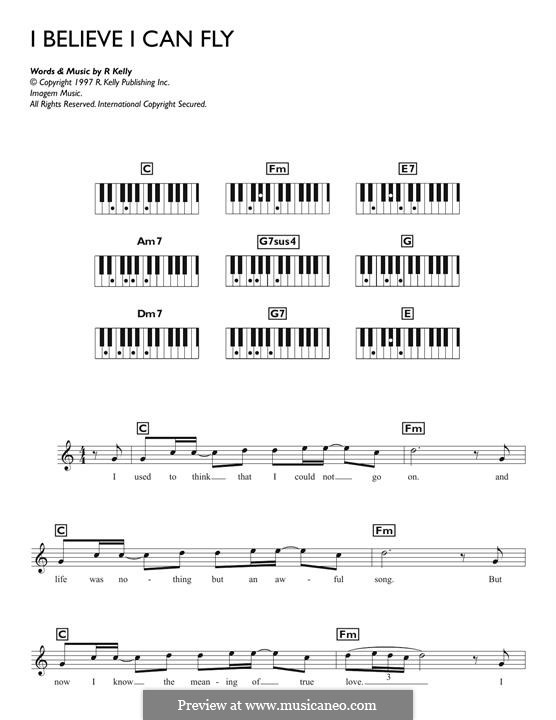 Текст i could fly. Ноты ай белив ай Кэн Флай. I believe i can Fly Ноты для фортепиано. R Kelly i believe i can Fly Ноты для фортепиано. I believe i can Fly Ноты.