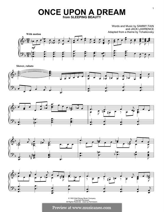 Дисней заставка ноты для фортепиано