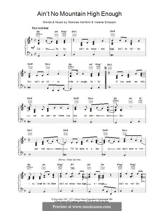 Aint no mountain. High enough Ноты для фортепиано. Aint no Mountain High enough Ноты. Tammi Terrell Ain't no Mountain High. Ain't no Mountain High enough Ноты для фортепиано.