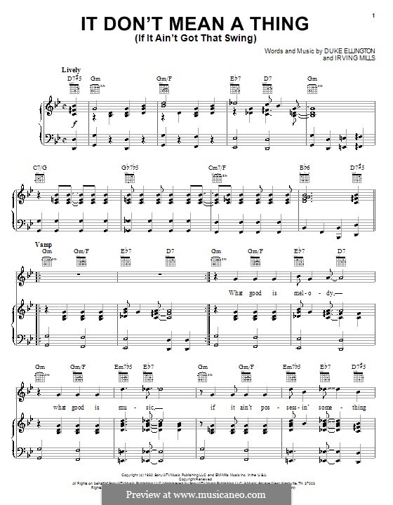 T mean. Эллингтон don't mean a thing. It don't mean a thing Ноты для фортепиано. Дюк Эллингтон it don't mean a thing. It dont mean a thing if it Ain't got that Swing Ноты.